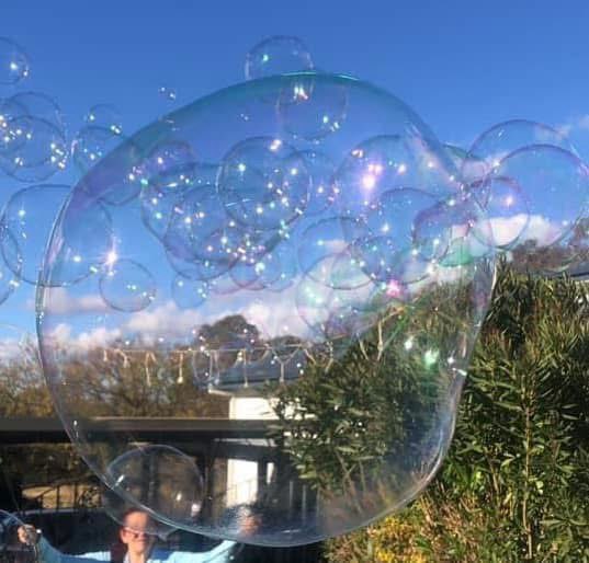 Giant bubbles outdoors