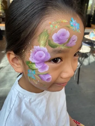 Floral face painting design