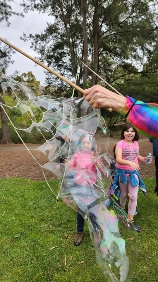 Giant bubble entertainment outdoors