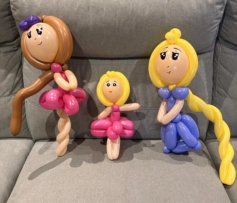 Three balloon princess dolls